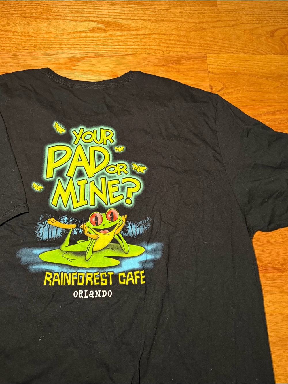 Rainforest Cafe Orlando Frog Your Pad or Mine Black T-Shirt